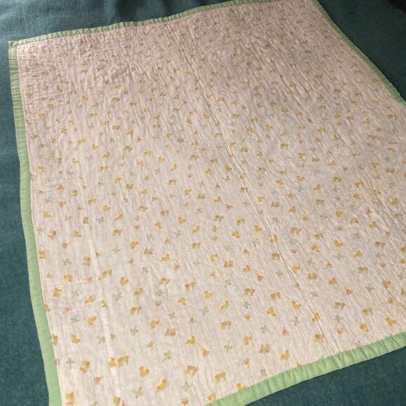 Reversible Hand Made Quilt with Patterned Sail Boats - Picture 5 of 7